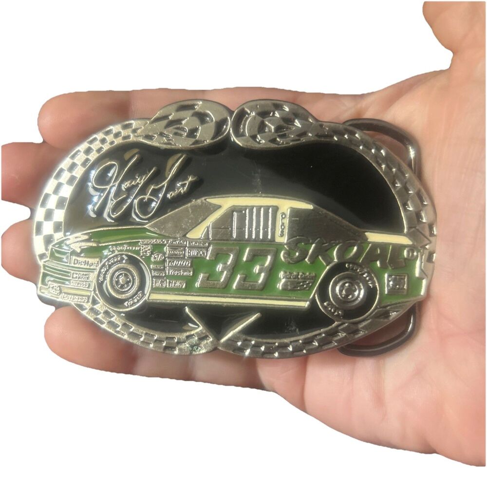 Harry Gant Skoal Bandit Racing NASCAR Black Green Belt Buckle